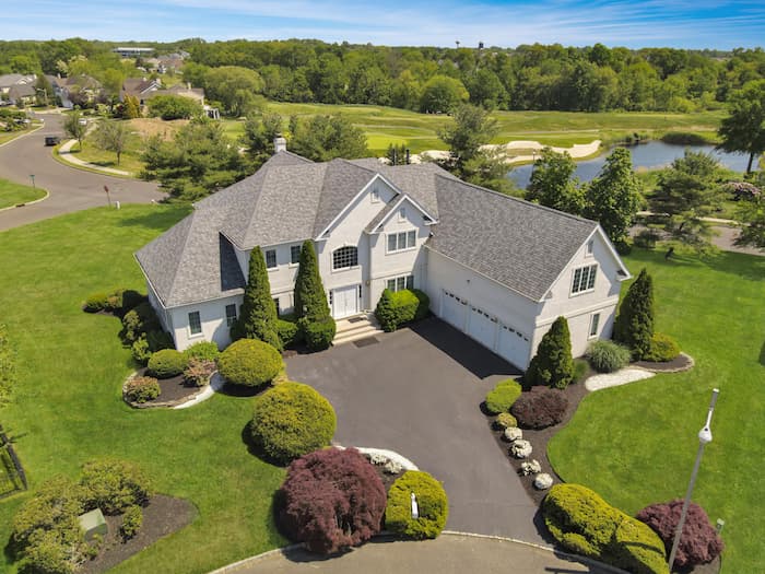 Aerial photo of large house